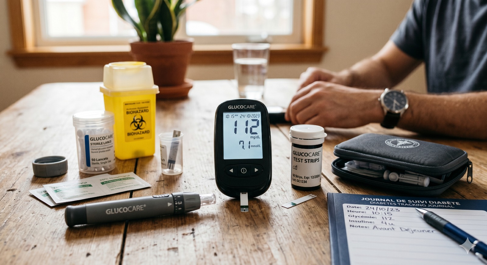 Kit diabétique destiné à l'auto surveillance et à la gestion quotidienne de la glycémie